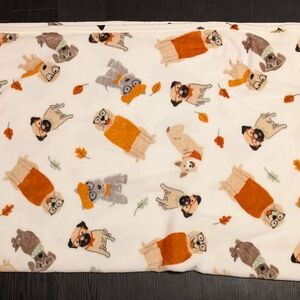 Well Dressed Home Brand So Soft Dogs W/ Glasses Fall Themed Blanket 60" X 70"
